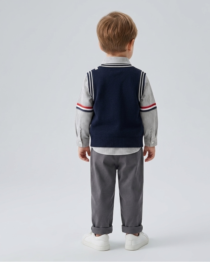 Conjunto niño elegante 3 piezas con chaleco y pantalón elefante en España