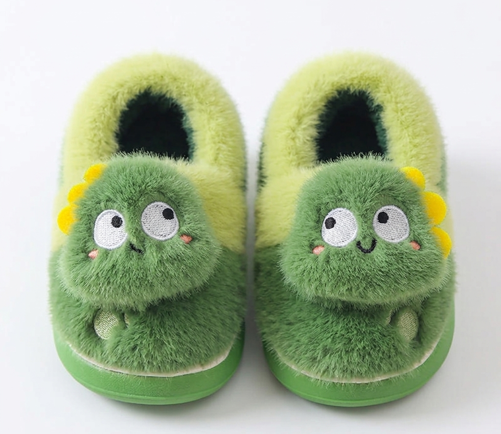 Pantufla de invierno cálida con diseño de dinosaurio tridimensional en España