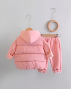 Conjunto Niña Rosa Acolchado 3 Piezas Invierno