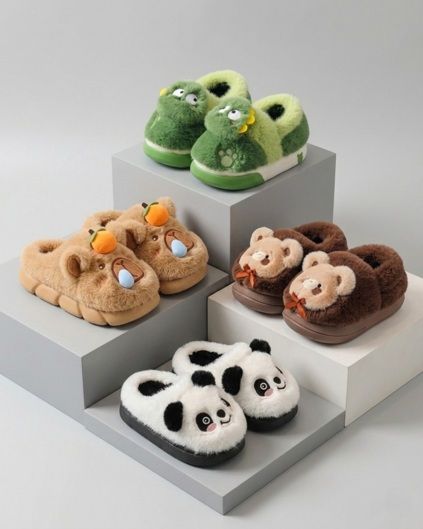 Pantufla de invierno cálida con diseño de dibujos animados en España