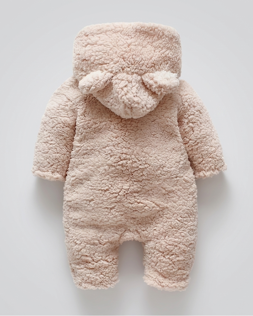Conjunto de invierno niño sherpa Teddy Bear con capucha de orejitas y forro cálido outfit niño 