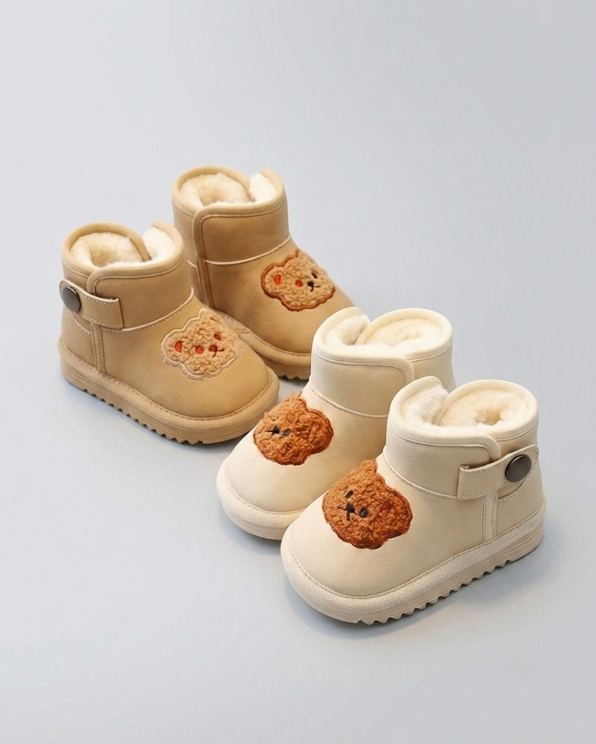 Botas Niño Cara de Osito Invierno Cálido