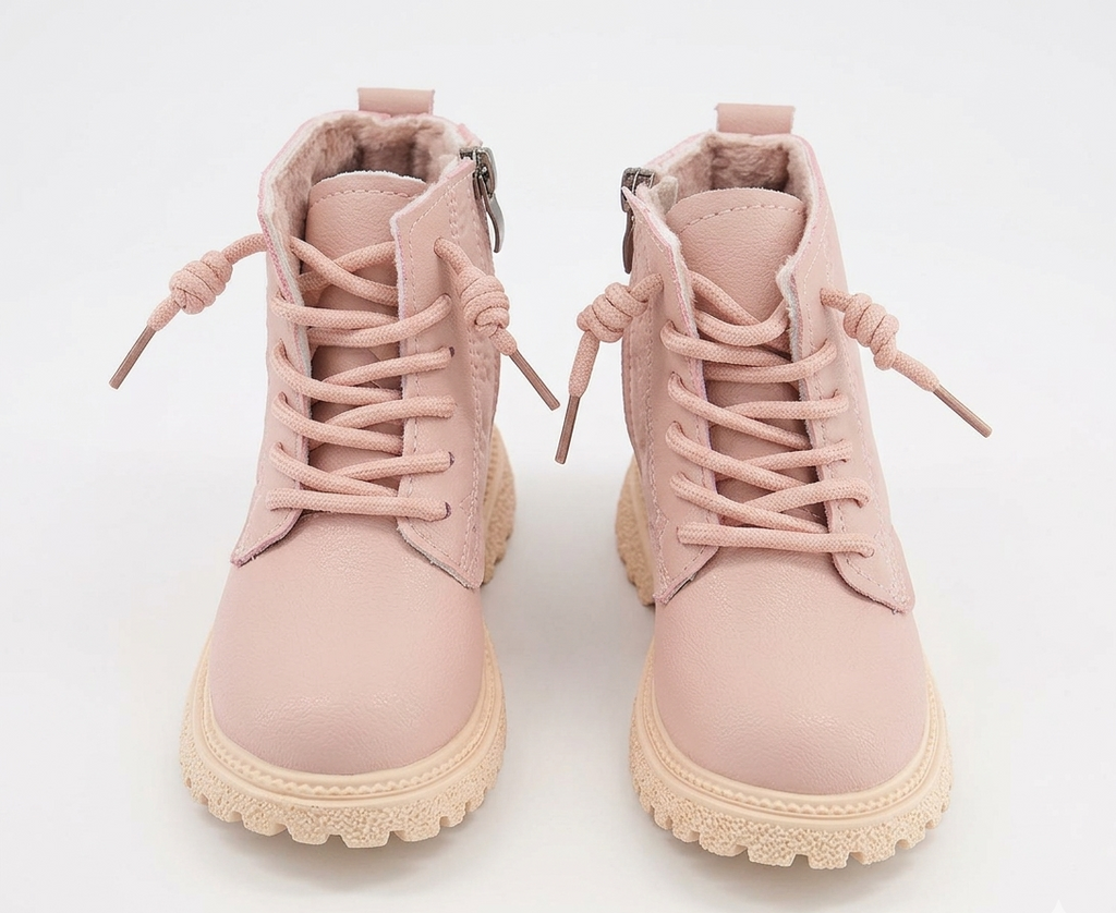 Bota de invierno cálida y rosa, ideal para el invierno en España