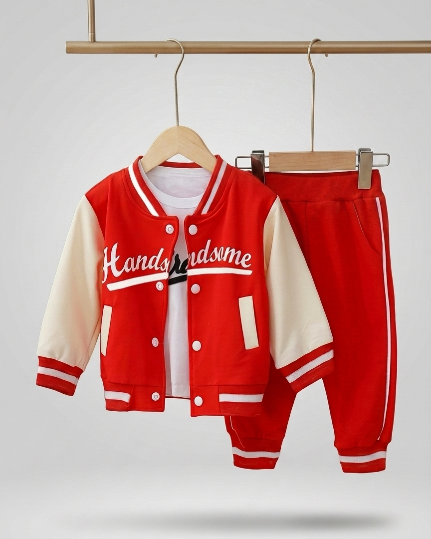 Conjunto deportivo infantil 3 piezas bebé y niño con chaqueta varsity y pantalón cómodo ropa niño en España