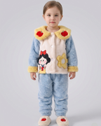 Conjunto niña invierno 2 piezas ropa bebé de terciopelo con estampado de fresas chaqueta y pantalón en España