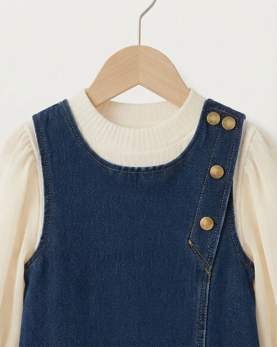 Conjunto Niña Denim Elegante 3 Piezas Infantil