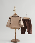 Conjunto Niño Elegante 3 Piezas Chaleco Lana y Camisa