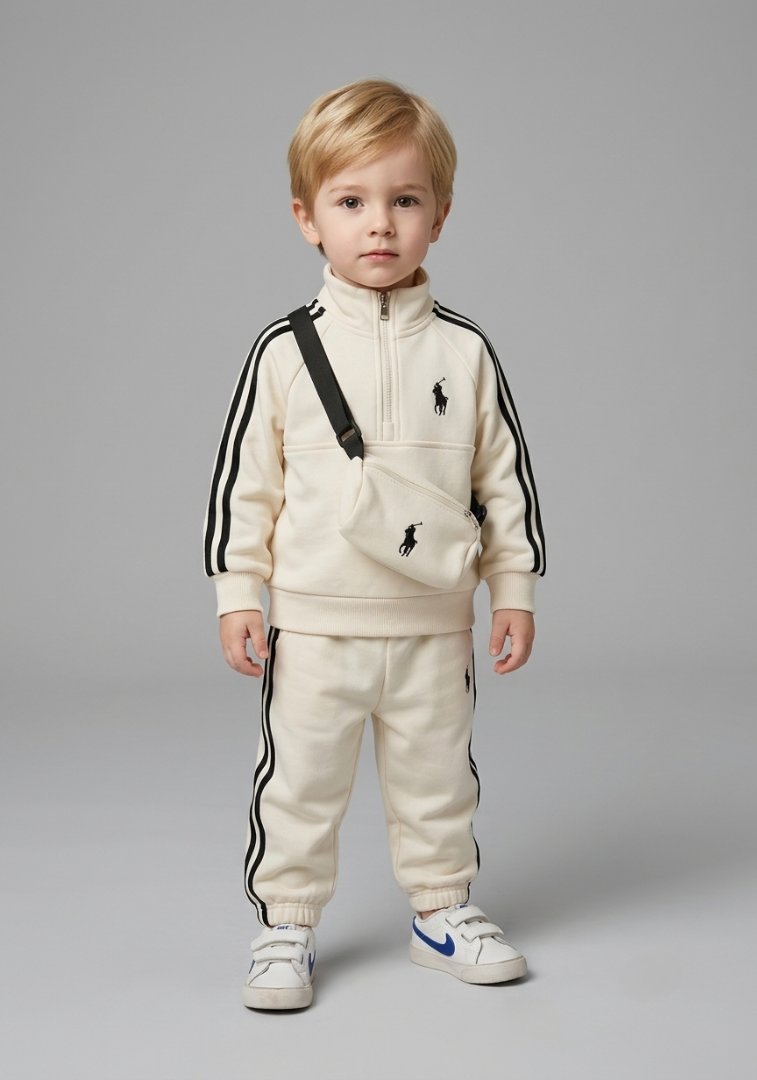 Conjunto deportivo niño con sudadera, pantalón y mochila pequeña en España