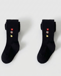 Calcetines niña largos algodón con flores bordadas elegantes