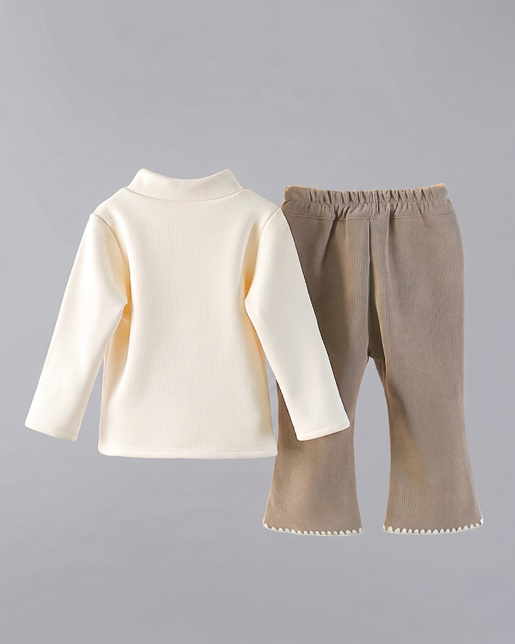 Conjunto niña invierno 3 piezas top manga larga y pantalón bordado floral en España