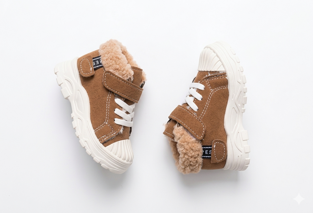 Zapatos cálidos forrados de piel con un diseño moderno detalle diseño