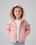 Chaqueta niña con capucha y conejo bordado, abrigo infantil otoño invierno,Ideal para clima otoñal y principios de invierno en España