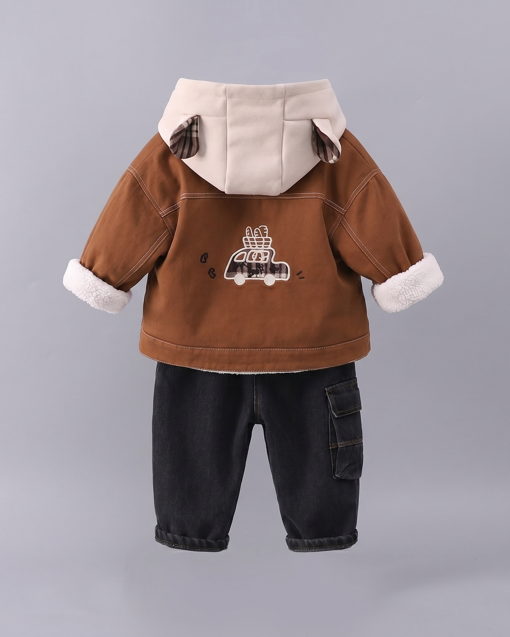 Conjunto bebé 3 piezas invierno chaqueta sudadera pantalón vaquero en España