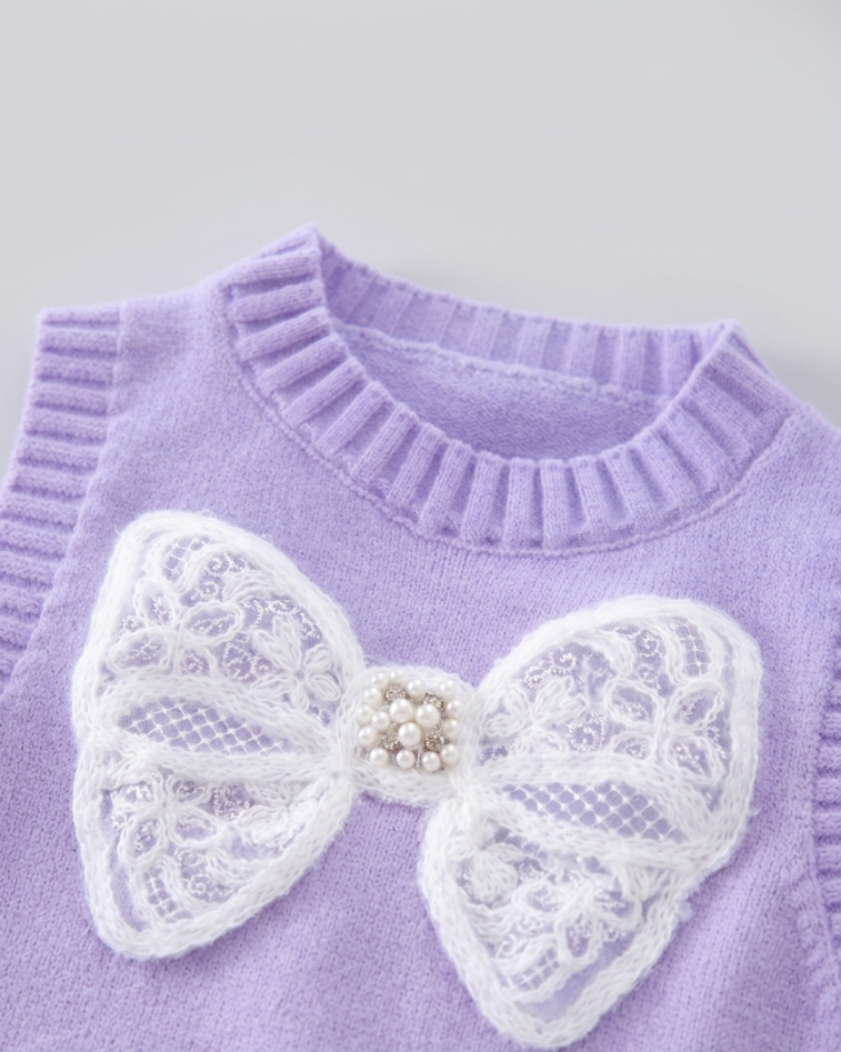 Conjunto niña 3 piezas invierno: camisa manga larga, chaleco de lana y pantalón vaquero en España