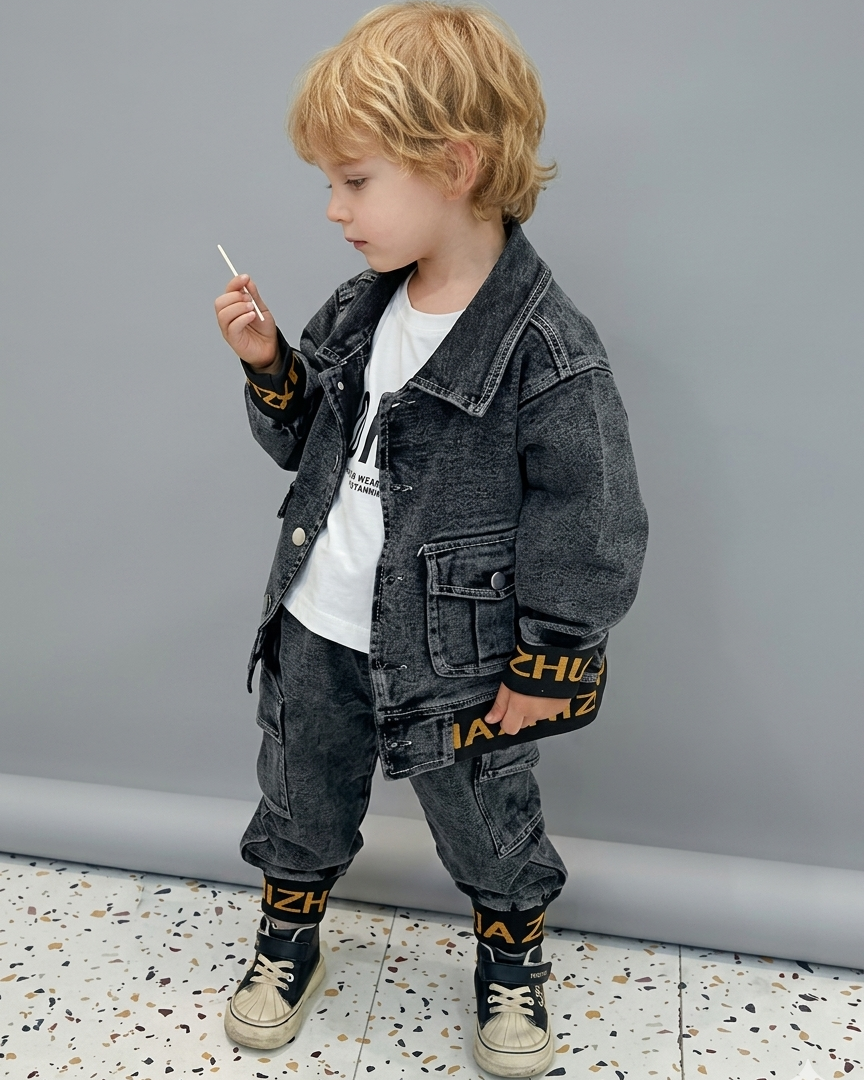 Conjunto infantil denim 3 piezas (chaqueta vaquera, camiseta interior y pantalón vaquero)  ropa infantil niño  en España