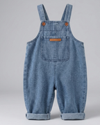 Conjunto de mezclilla para niños con estilo clásico y bolsillo delantero.Ideal para primavera y verano, en España