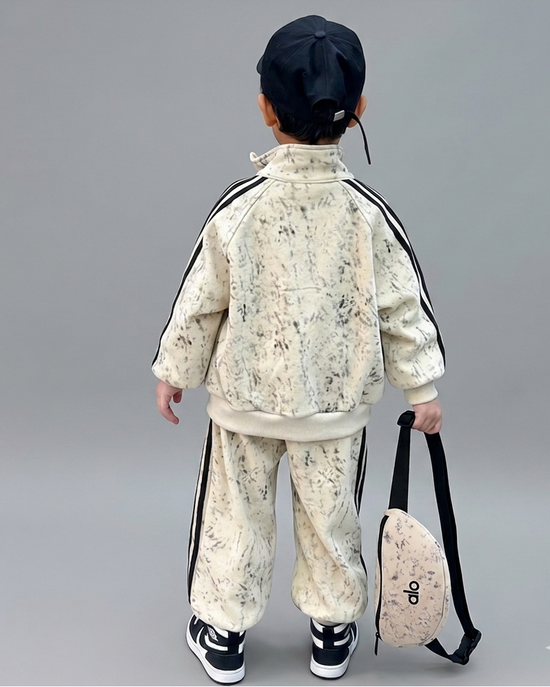 Conjunto bebé 3 piezas ropa bebé invierno: chaqueta, camiseta interior y pantalón con bolso a juego de felpa para niño y niña en España