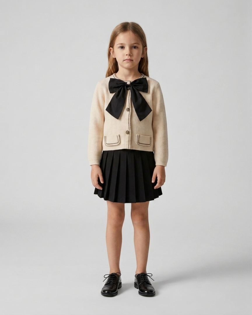 Conjunto niña 2 piezas con lazo grande elegante otoño invierno  es perfecto para ocasiones especiales, en España