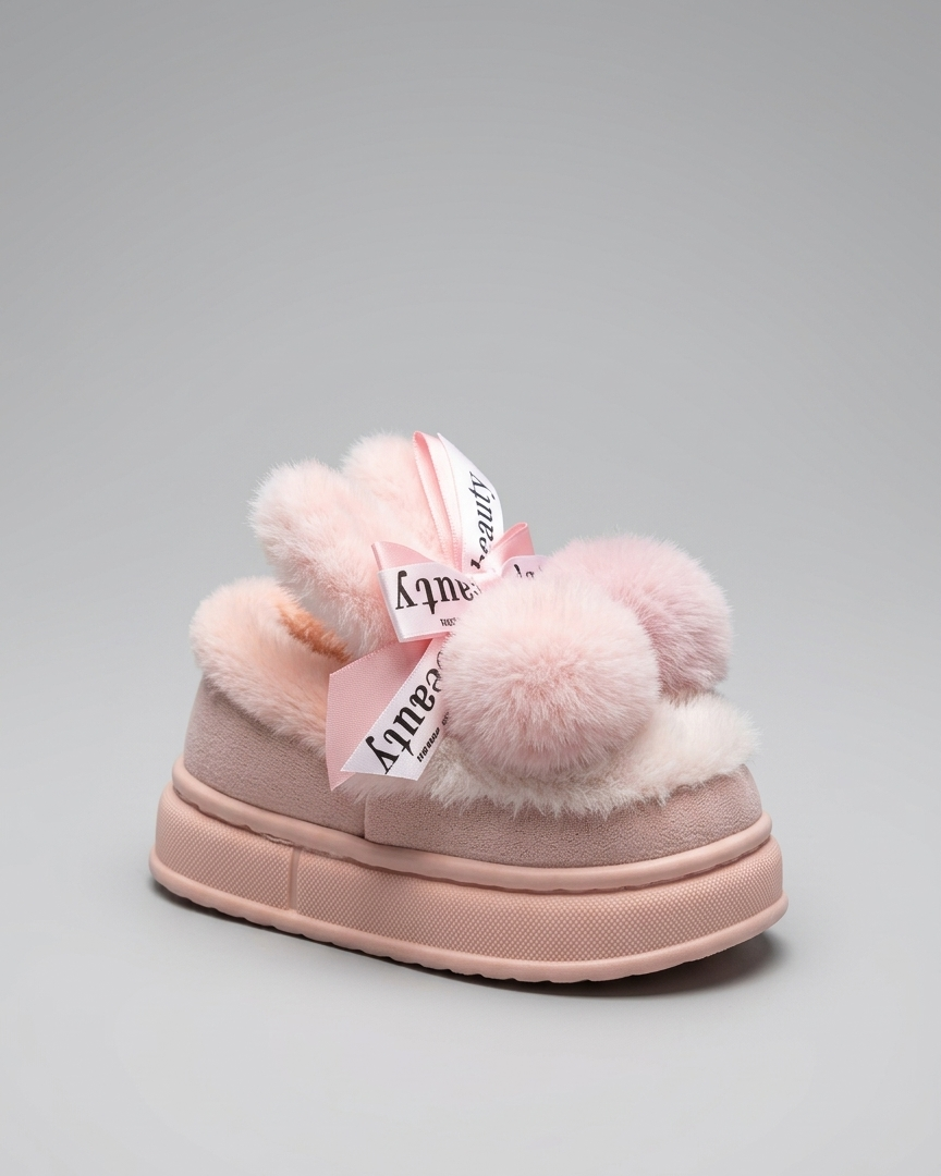 Pantuflas infantil Peluche Pompones Coloridos