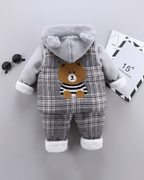 Conjunto bebé invierno 3 piezas chaqueta pantalón sudadera acolchada vista completa