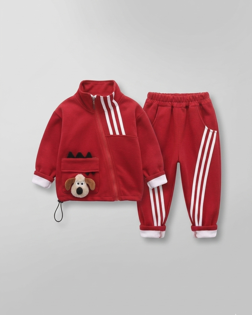 Conjunto niño invierno 2 piezas , chándal infantil con chaqueta con cremallera y pantalón deportivo con bolsillo de perrito, Ideal para primavera  en España