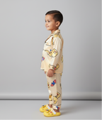 Pijamas infantiles con estampado de pato y sandalias ligeras de diseño elástico