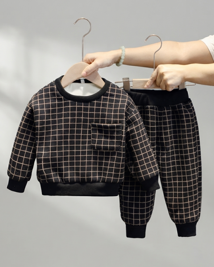 Conjunto Bebé Niño Invierno 3 Piezas  Chaqueta Acolchada, Suéter y Pantalón