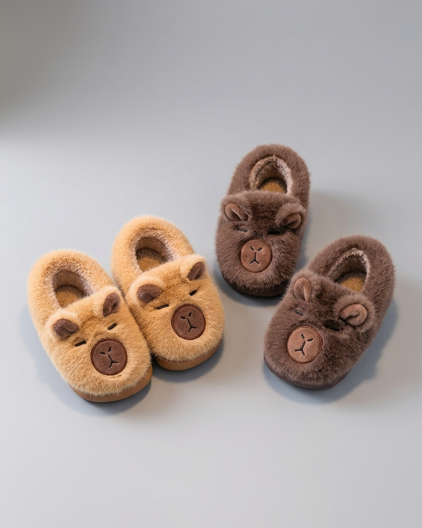 Pantuflas de invierno cálidas con diseño de oso para niños en España