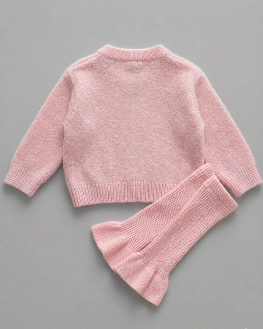 Conjunto niña invierno punto 2 piezas suéter y pantalón con volantes en España