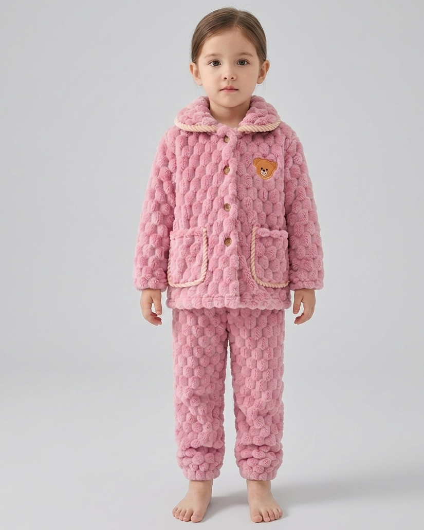 Pijamas de invierno para niños 2 piezas de felpa cálida conjunto pijama infantil invierno en España