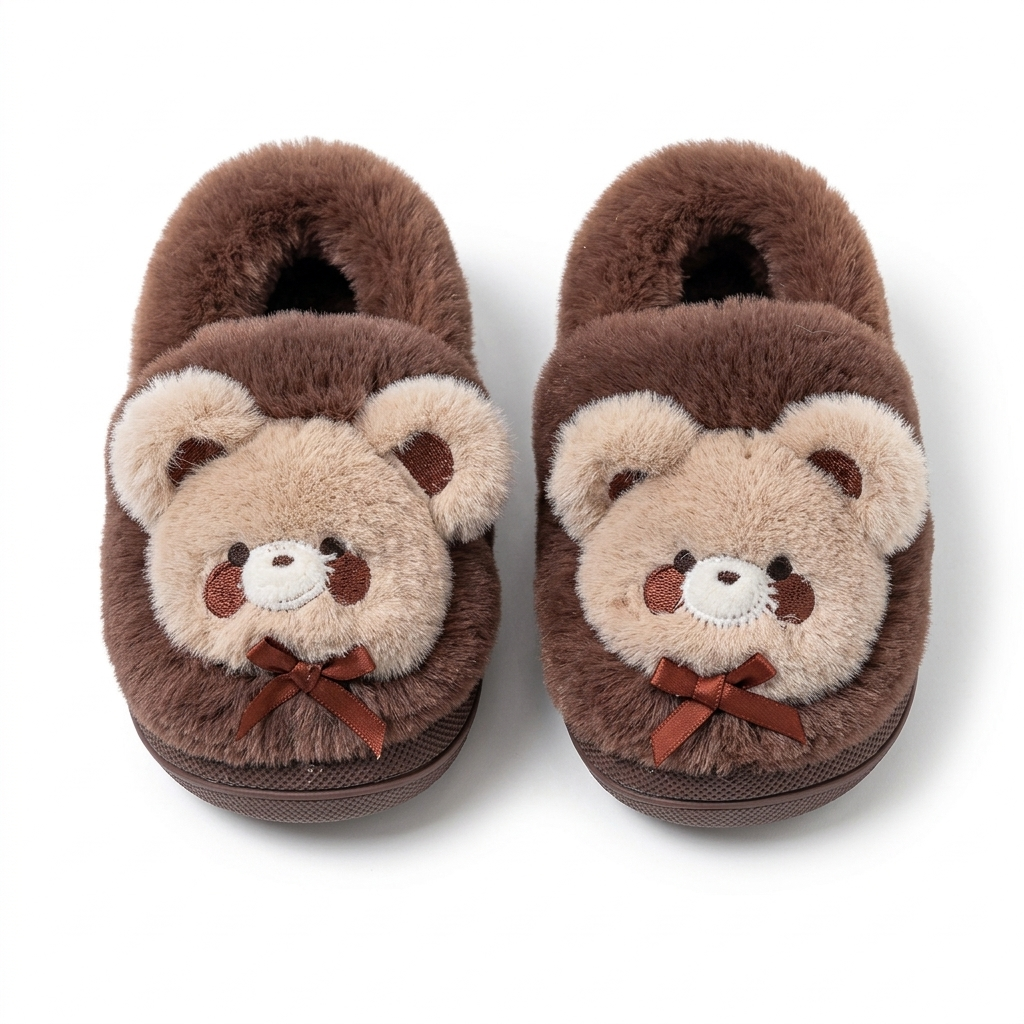Zapatilla de invierno cálida y divertida con diseño de oso en España