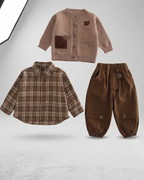 Conjunto niño invierno 3 piezas cálido (camisa, suéter de punto y pantalón) ropa infantil otoño invierno en España