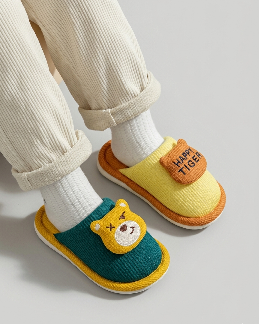 Pantuflas de algodón suave con forro cálido y diseño de dibujos animados en España