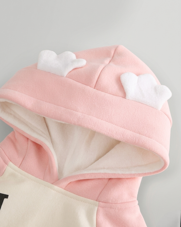 Conjunto niña invierno 2 piezas con sudadera con capucha y pantalón con forro de peluche | ropa bebé niña en España