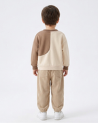 Conjunto de invierno cálido de dos piezas con estampado de oso para niños