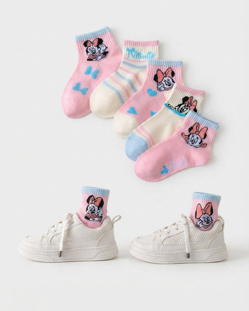 Calcetines de Minnie Mouse para niñas  5 diseños diferentes