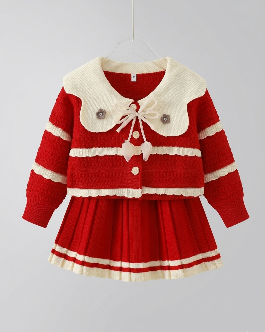 Vestido niña invierno elegante falda plisada manga larga ropa infantil,destacada para looks elegantes y sencillos en España
