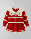 Vestido Niña Plisado Manga Larga Elegante Invierno