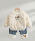 Conjunto Niña Felpa Invierno 2 Piezas Vaquero Acolchado