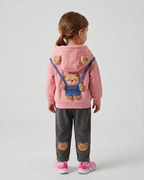 Conjunto niño 2 piezas ropa infantil: sudadera con capucha con diseño de oso 3D y pantalón vaquero elástico,Ideal para primavera y verano en España