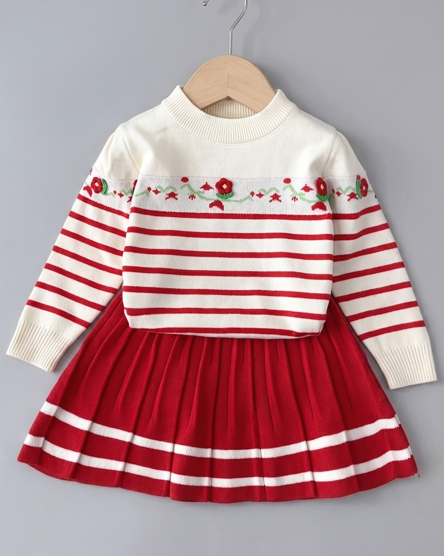 Conjunto Niña Plisado Invierno 2 Piezas ,Elegante
