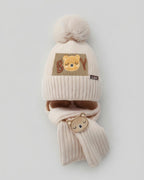 Conjunto de gorro y bufanda de invierno para niños – Calidez de lana y diseño cómodo.