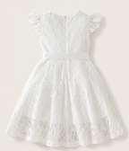 Vestido de verano para niñas con cuello de encaje