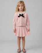 Conjunto Niña Punto Encaje Invierno Vestido y Chaqueta