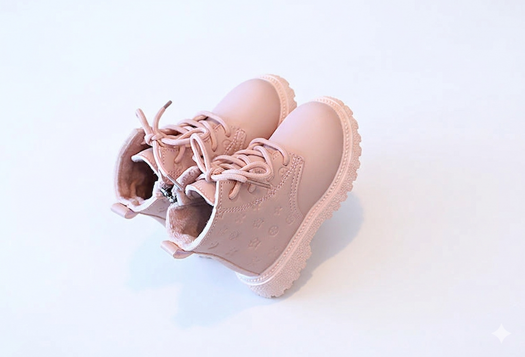 Bota de invierno cálida y rosa, ideal para el invierno en España