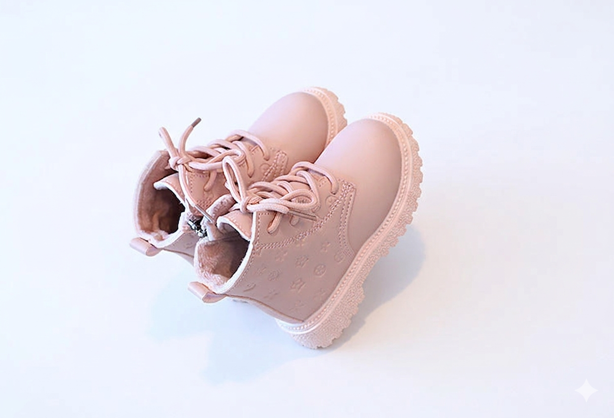 Bota de invierno cálida y rosa, ideal para el invierno en España