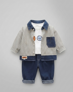 Conjunto Niño 3 Piezas  Camisa, Camiseta y Vaquero