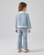 Conjunto niña 2 piezas chaqueta tweed y pantalón vaquero con perlas  en España