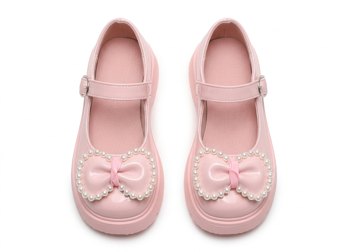 Zapato para niña con diseño de moño adornado con perlas en España
