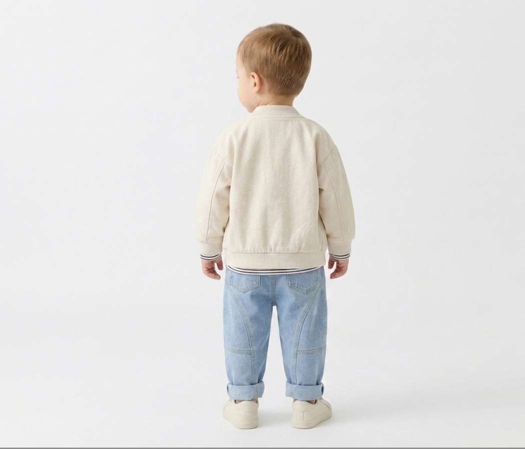 Conjunto niño 3 piezas ropa niño: chaqueta de algodón, camiseta de rayas y vaqueros cómodos en España